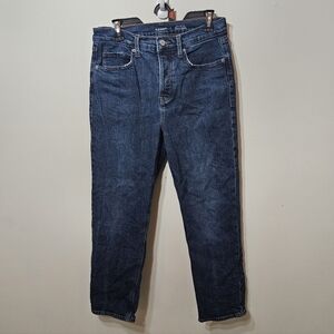 Old Navy Extra High-Rise Sky-Hi Straight Jeans Women’s 6 Button Fly Dark Wash